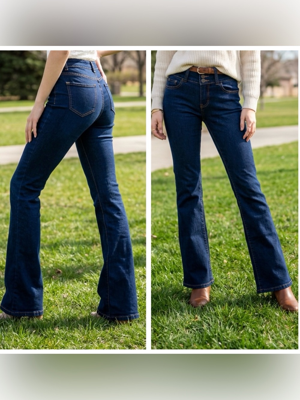 GOGO Jeans women Sz 5/27 mid rise Eco-friendly bootcut stretch denim jeans blue